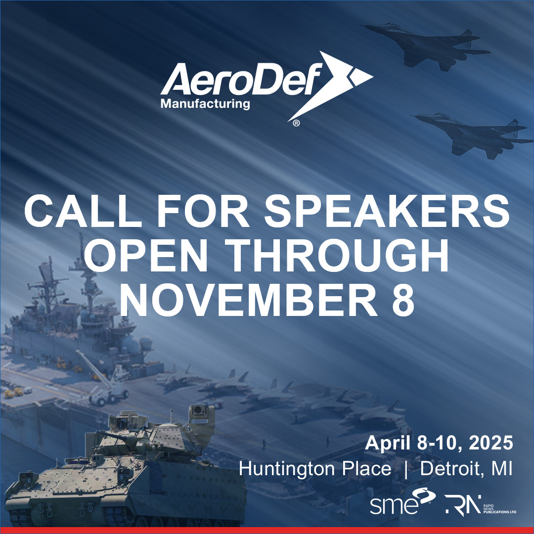AeroDef Manufacturing (@aerodefmfg) on Twitter photo Submit your abstract to speak at #AeroDef25, colocated with <a href="/rapid_event/">RAPID + TCT Event</a>, North America's largest additive manufacturing and industrial 3D printing event, in #Detroit!
brnw.ch/21wOcGY Submit your abstract to speak at #AeroDef25, colocated with <a href="/rapid_event/">RAPID + TCT Event</a>, North America's largest additive manufacturing and industrial 3D printing event, in #Detroit!
brnw.ch/21wOcGY