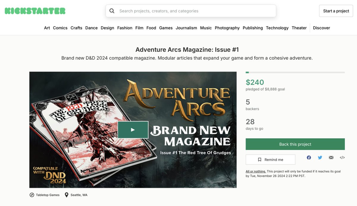AAWGames's tweet photo. Adventure Arcs just went live on Kickstarter! Come check out this brand new modular magazine for #dnd2024 by AAW Games. https://t.co/KNJY3Pxuua