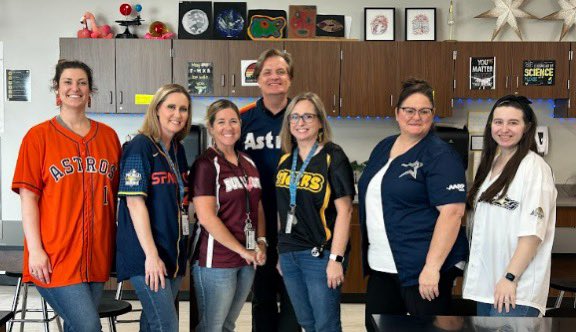 Monday of Red Ribbon Week: Jersey Day! We are teaming up against drugs!! We have amazing teachers at the Lakes participating in dress up days with their departments.