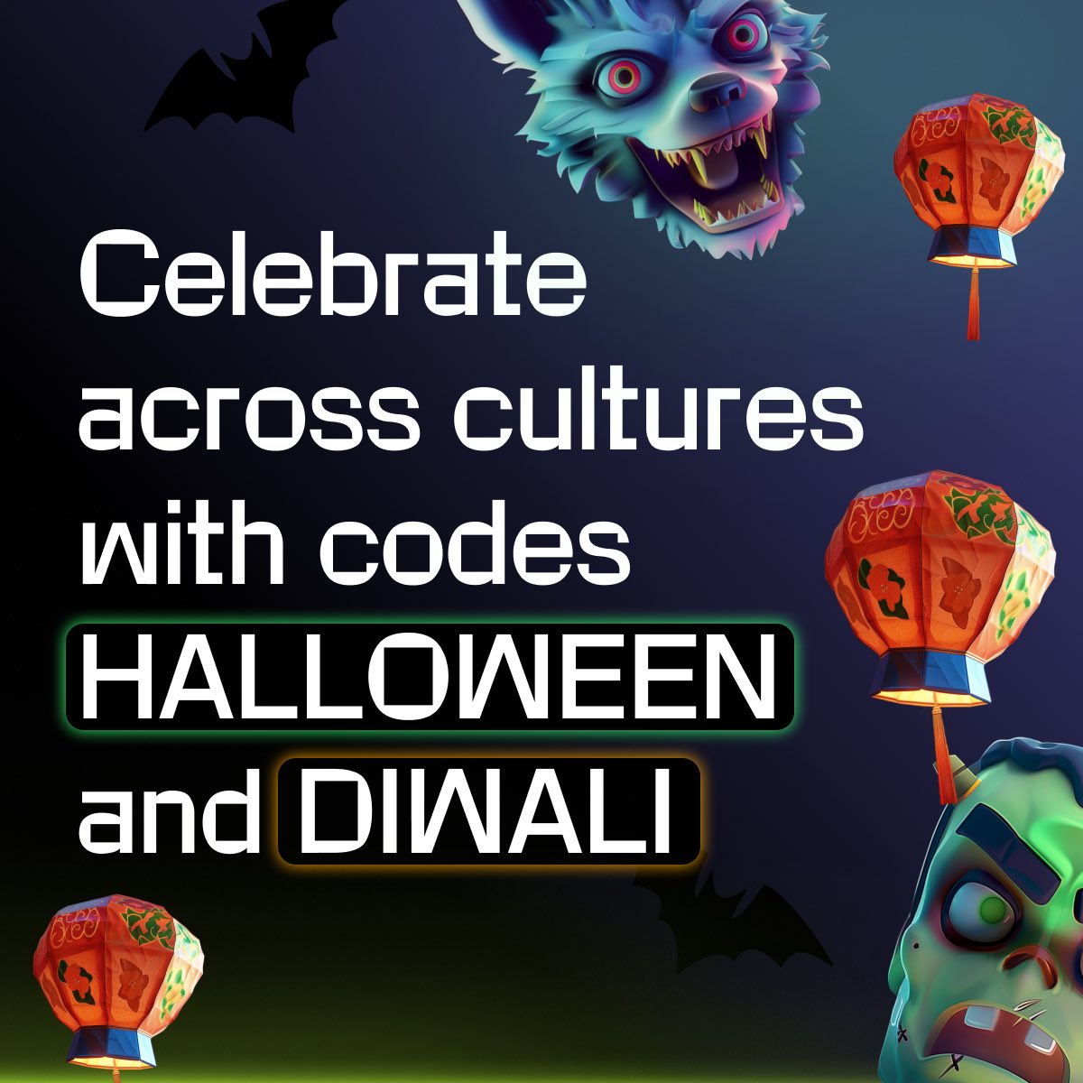 InstantFunding_'s tweet image. This year we’re closing the gap between cultures and celebrating two very different holidays together, both to introduce our community to traditions of the East and West, and to double the fun! 🎃🏮

Get ready to celebrate Halloween and Diwali! Here’s what we prepared for you…