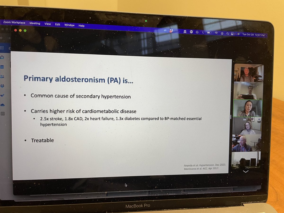 Dr. Zoe Lau presenting at our rounds on her project for improving detection for primary hypealdosteronism. #HTN