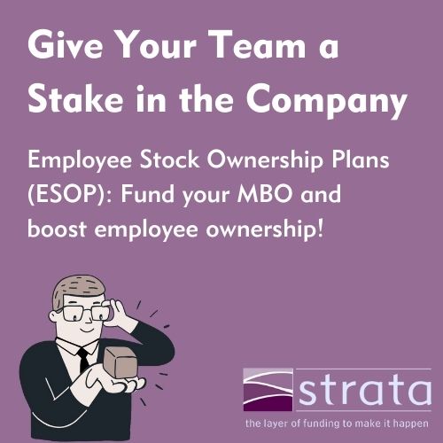 Ever thought about giving your team a stake in the company? 🏢

An Employee Stock Ownership Plan (ESOP) lets employees own shares as part of a buyout, making everyone part of the big picture. It’s a smart MBO move!

Learn more: stratafinance.co.uk/funding-for-ma…

#MBO #BusinessFunding