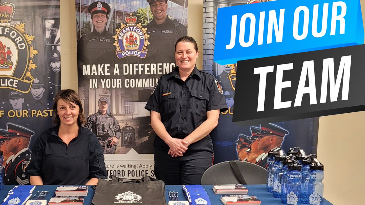 BrantfordPolice's tweet photo. We are hiring and want to talk to you!!
Come out to the City of Brantford Job Fair, Sat Nov 2, from 10am-2pm at Woodman Community Centre 491 Grey St to discuss current opportunities available for sworn officers and civilians - including communications center and records dept. https://t.co/yHMM7Hx4lg