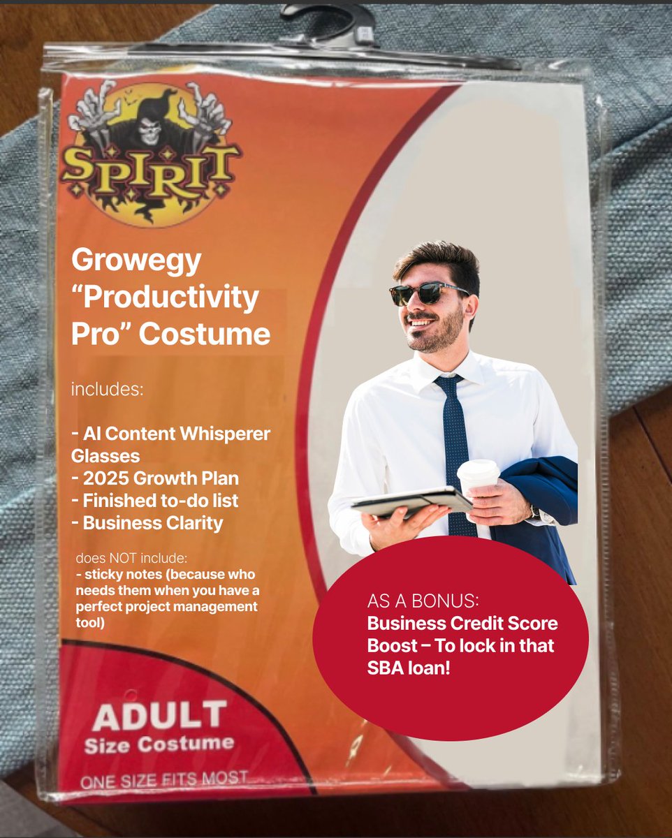 thegrowegy's tweet photo. 👻 This spooky season, enjoy Growegy's Halloween bundle!
Which costume would you choose?
#bussinesshumour #funny #SmallBusiness #ProductivityBoost #ProjectManagement #BusinessCredit #Net30Accounts #CreditBuilding #Net30 https://t.co/t8V20KThcR