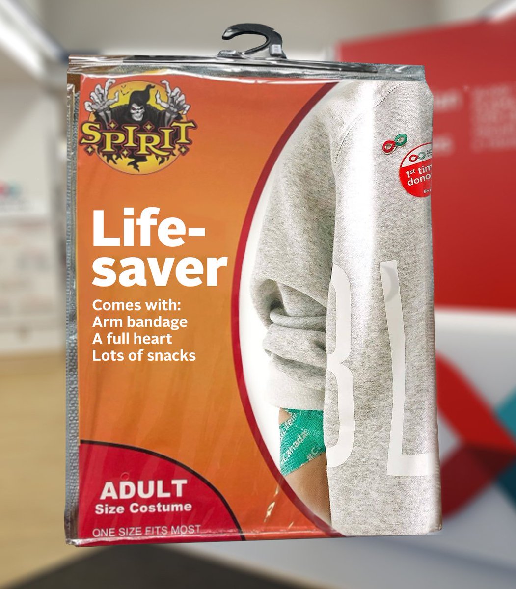 Need a costume? We’ve got you covered! Be a lifesaver this Halloween 🎃👻

Book an appointment to donate plasma this week at blood.ca/plasma or on the GiveBlood app.

Here in Lethbridge we have 85 open appts this week that we need help to fill!
#yql #Lethbridge