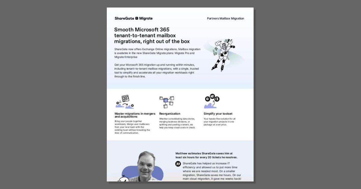 theamaralgroup's tweet image. Streamline your Microsoft 365 migrations with ShareGate Migrate! Master tenant-to-tenant mailbox moves with ease. #Microsoft365 #MigrationMadeSimple stuf.in/bf75cm