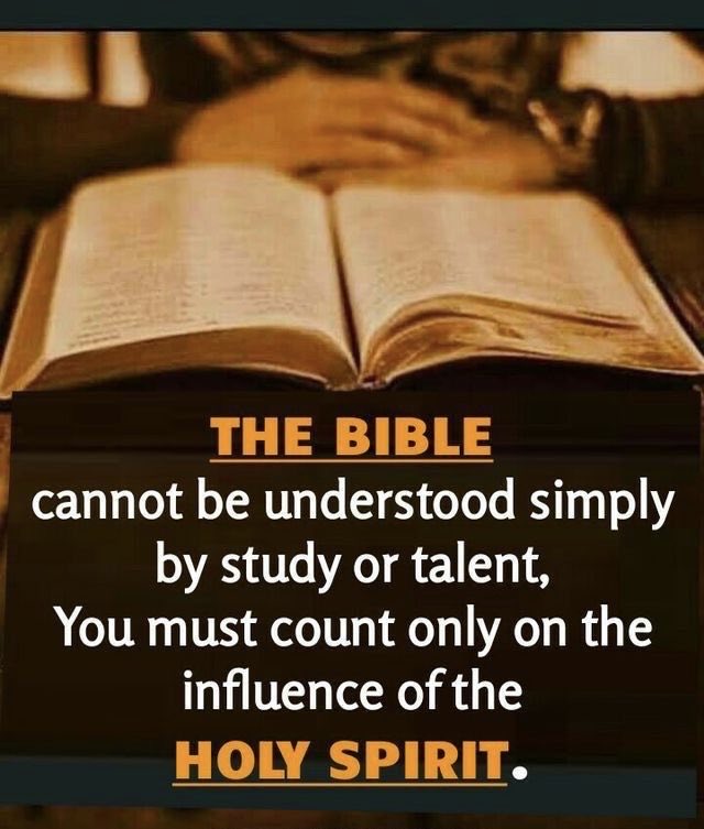 Jesus said, the Holy Spirit will teach us!!                  🤓John 14