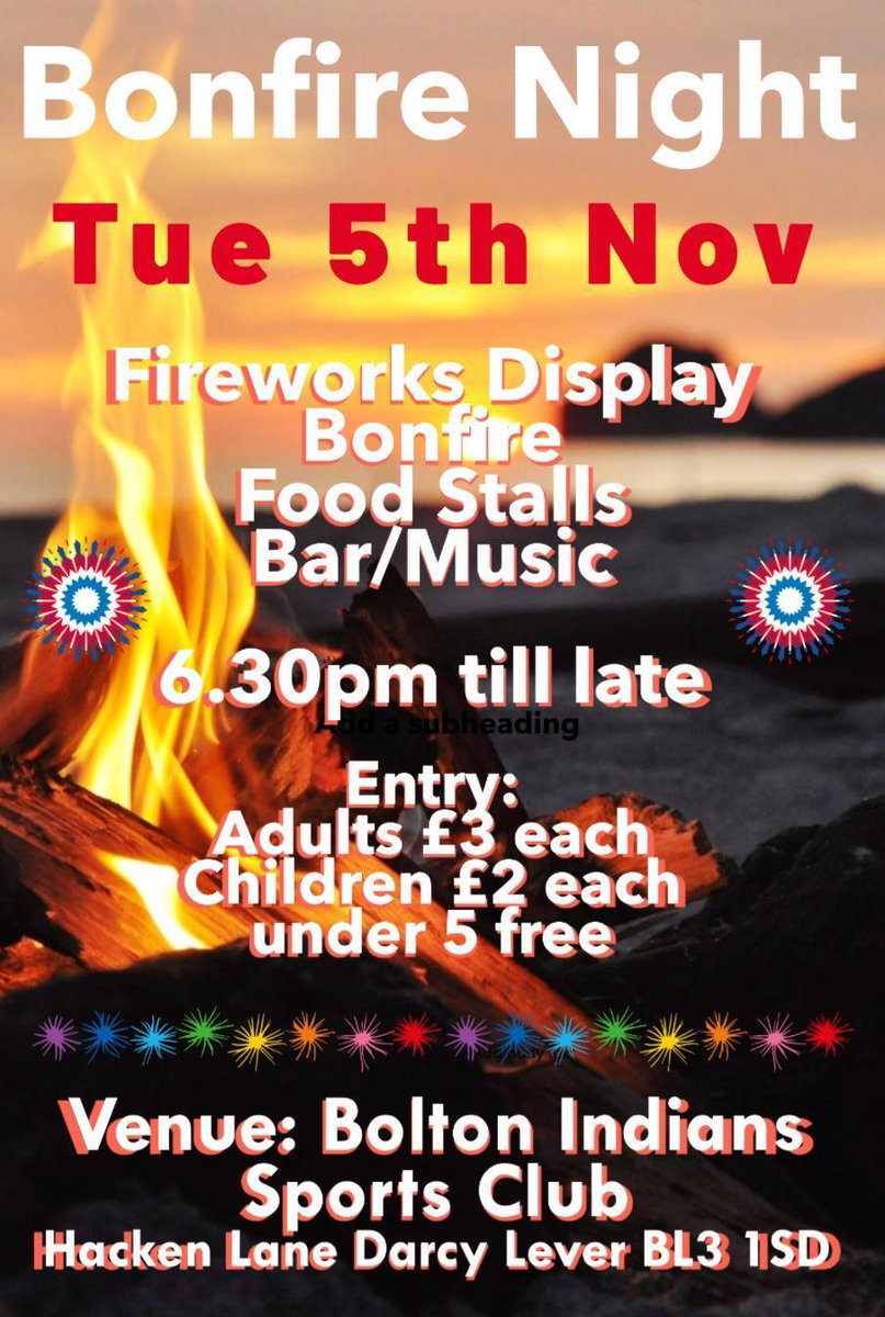 🎇 BISC Bonfire Night 2024🎇

Join us for the annual bonfire night and firework display! Plenty of food stalls, our toasty bonfire and spectacular fireworks!