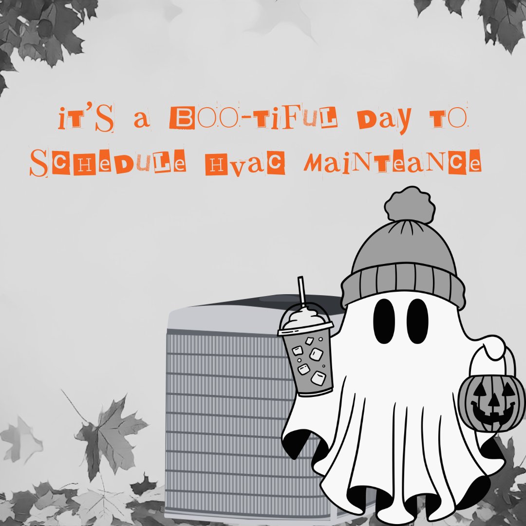 rule_comfo59162's tweet photo. It's a boo-tiful day to keep the chills in check! 👻 Schedule your HVAC maintenance today and stay cozy, no matter how spooky it gets! 🎃🍂 #HVAC #HalloweenReady https://t.co/IJBwiRE1nc