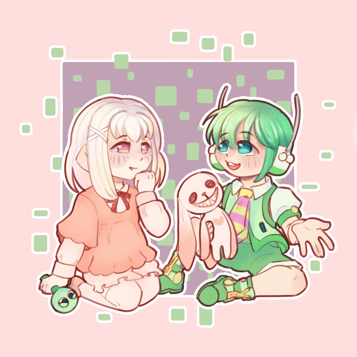 A completed prompt for <a href="/Handerartist/">HilliBilliBob</a> cute art of Gachapoid and Hua Mo Jin!