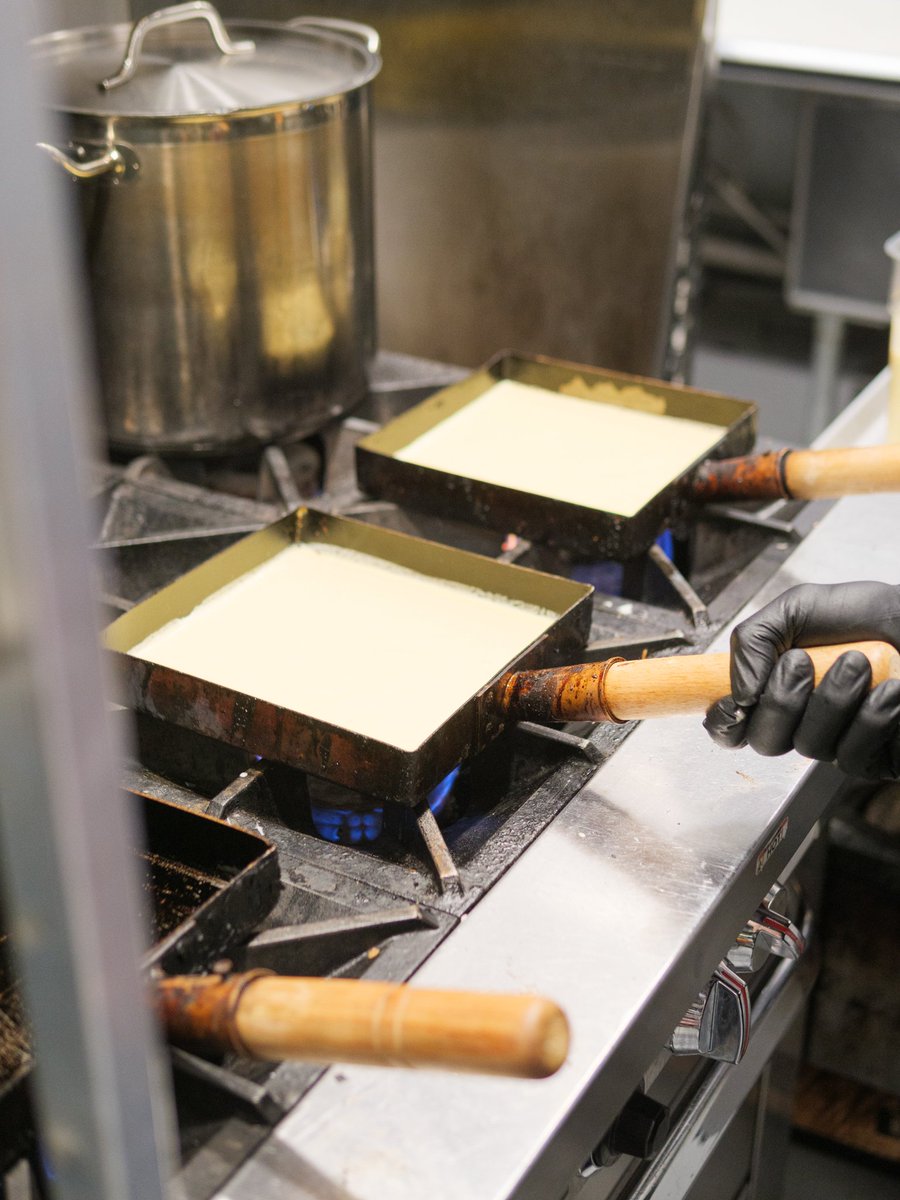 m_restaurants's tweet photo. The most challenging aspect of making tamago is heat control. Chef Peter turns, flips, and rolls the tamago, controlling the heat, for it to become the desired texture based on visual and experience. 

#msushi_cary #m_restaurants #tamago #SUSHI https://t.co/d5AFFa8j36