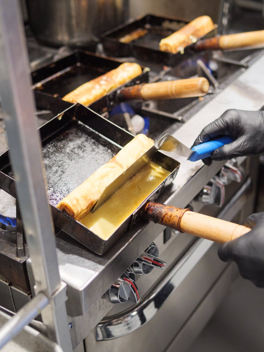 m_restaurants's tweet photo. The most challenging aspect of making tamago is heat control. Chef Peter turns, flips, and rolls the tamago, controlling the heat, for it to become the desired texture based on visual and experience. 

#msushi_cary #m_restaurants #tamago #SUSHI https://t.co/d5AFFa8j36