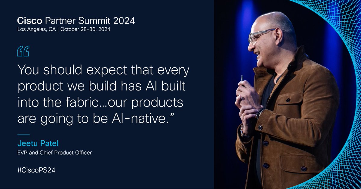 Cisco's EVP &amp; Chief Product Officer, <a href="/jpatel41/">Jeetu Patel</a>, on stage at #CiscoPS24 stating the Fundamentals of #AI: Compute, Model, Data, Networking and Security; and what you should expect from <a href="/Cisco/">Cisco</a>:

✅AI-native products
✅AI infrastructure
✅Security for AI
✅Data