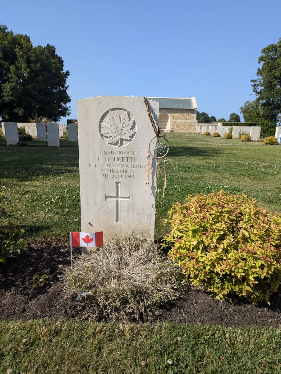 #IndigenousVeteransDay 🌺 Charles Doucette, from Membertou First Nation, was one of 18 Canadians executed at the Abbaye d’Ardenne on June 7, 1944, the day after D-Day. 

This Indigenous Veterans Day we remember him, and all Indigenous Veterans who served.