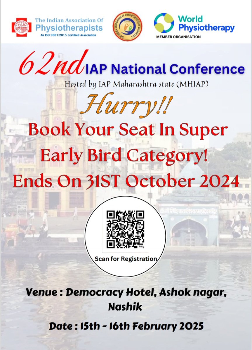 india_iap's tweet image. 62nd IAP National Conference

Early bird registrations ending on 31st October 2024..
Register soon.

For more details visit 
iapconference.in/#/

#iapconference #iap #iapwc