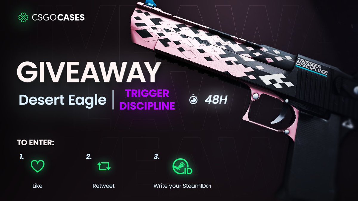 💥StatTrak™ Desert Eagle | Trigger Discipline (FN) GIVEAWAY💥

How to Enter: 
💗Like
🔁Retweet
✍️Write your SteamID64

🎁Winner will be announced after 48h⏰

#cs2giveaways #cs2skins #csgocases #cs2skinsgiveaway #cs2community #giveaway #CS2Giveaway #CS2 #CounterStrike2 #CS2