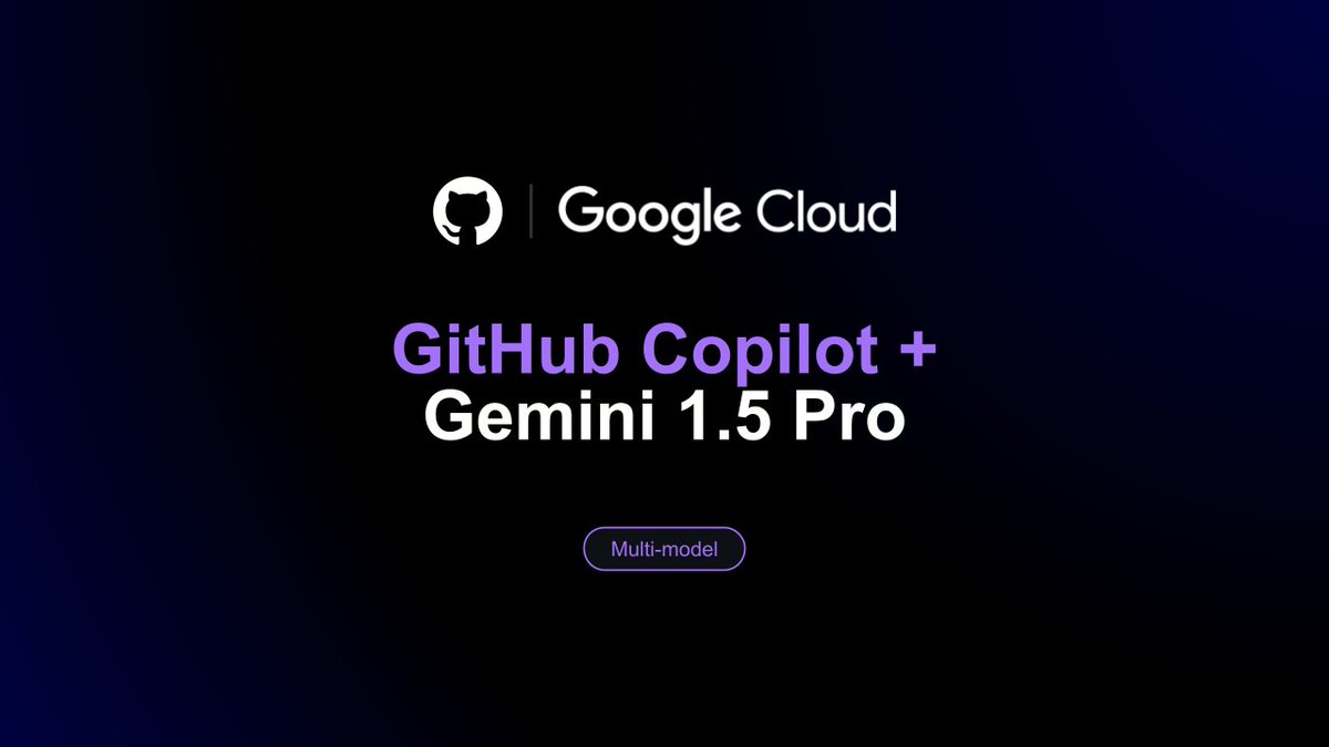 Gemini models are coming to GitHub Copilot!

For the first time, Copilot users will be able to tap into Gemini's industry-leading 2M token context window &amp; native multimodal processing.

Read how this collaboration expands developer choice &amp; flexibility → goo.gle/3Al4IUj