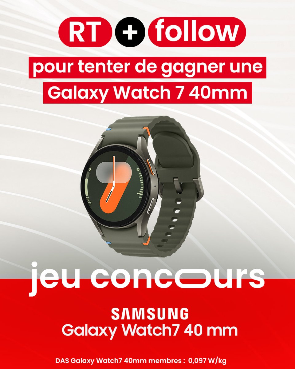 Pour tenter de gagner la Samsung #GalaxyWatch 7 40 mm, qui va vous faire toucher les étoiles avec sa Galaxy AI 🌌 👇​

Vous avez jusqu'au 6 octobre pour participer ! Règlement en commentaire.