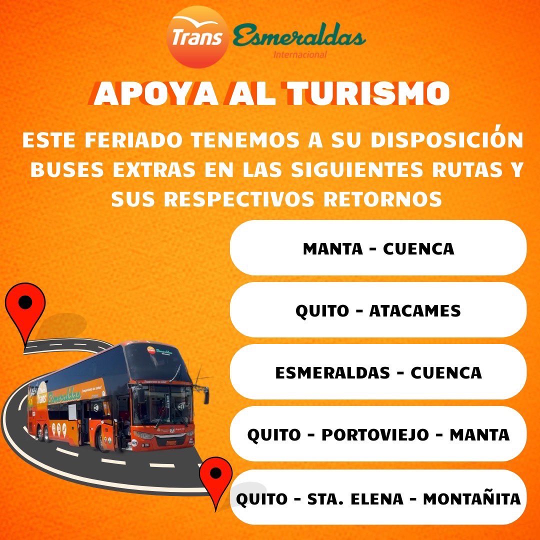 En este feriado habilitaremos turnos extras a diferentes destinos, Trans Esmeraldas transportamos tus sueños #fypシ゚ #viaje #viaje #seguridad #ecuador #turismo
