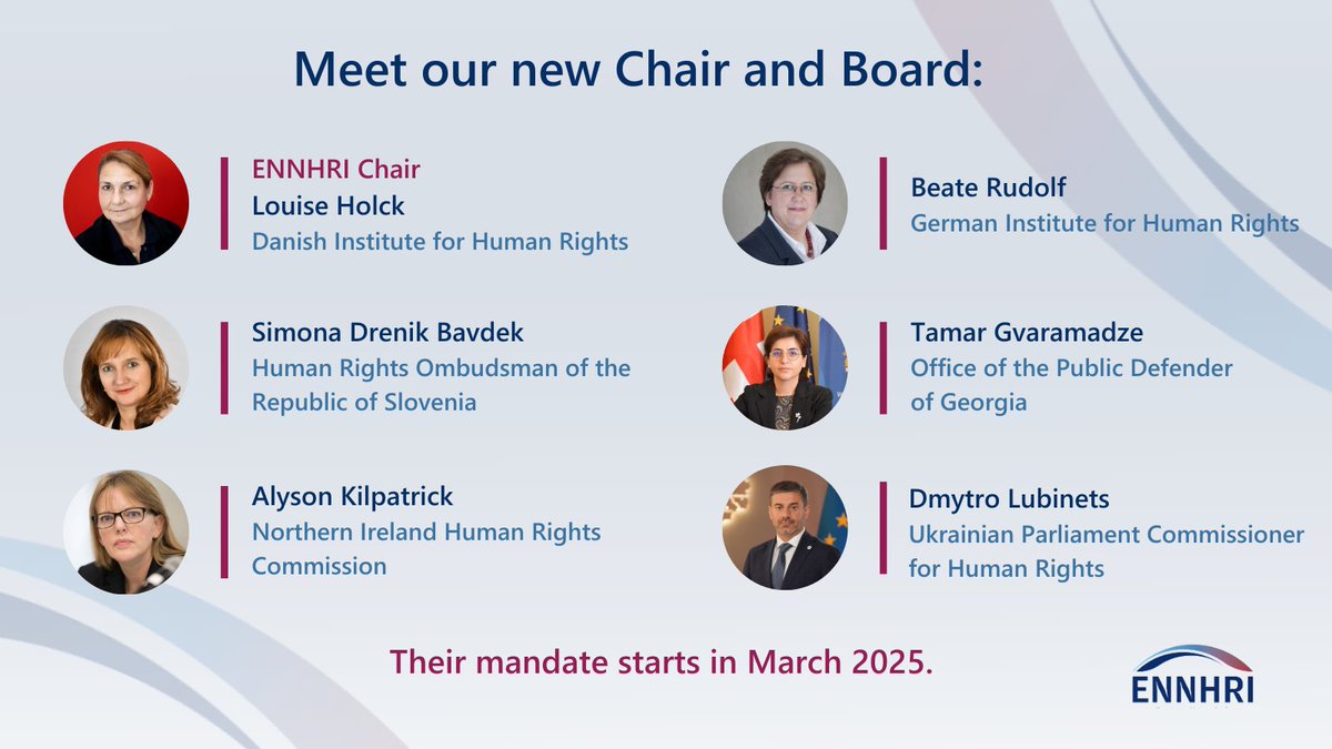 📢 Important news from the #ENNHRI2024 General Assembly this morning: new representatives have been elected for crucial ENNHRI and GANHRI governance positions!
 
Our members cast their votes 🗳 to select a new ENNHRI Chair and Board and GANHRI Secretary, among other positions.