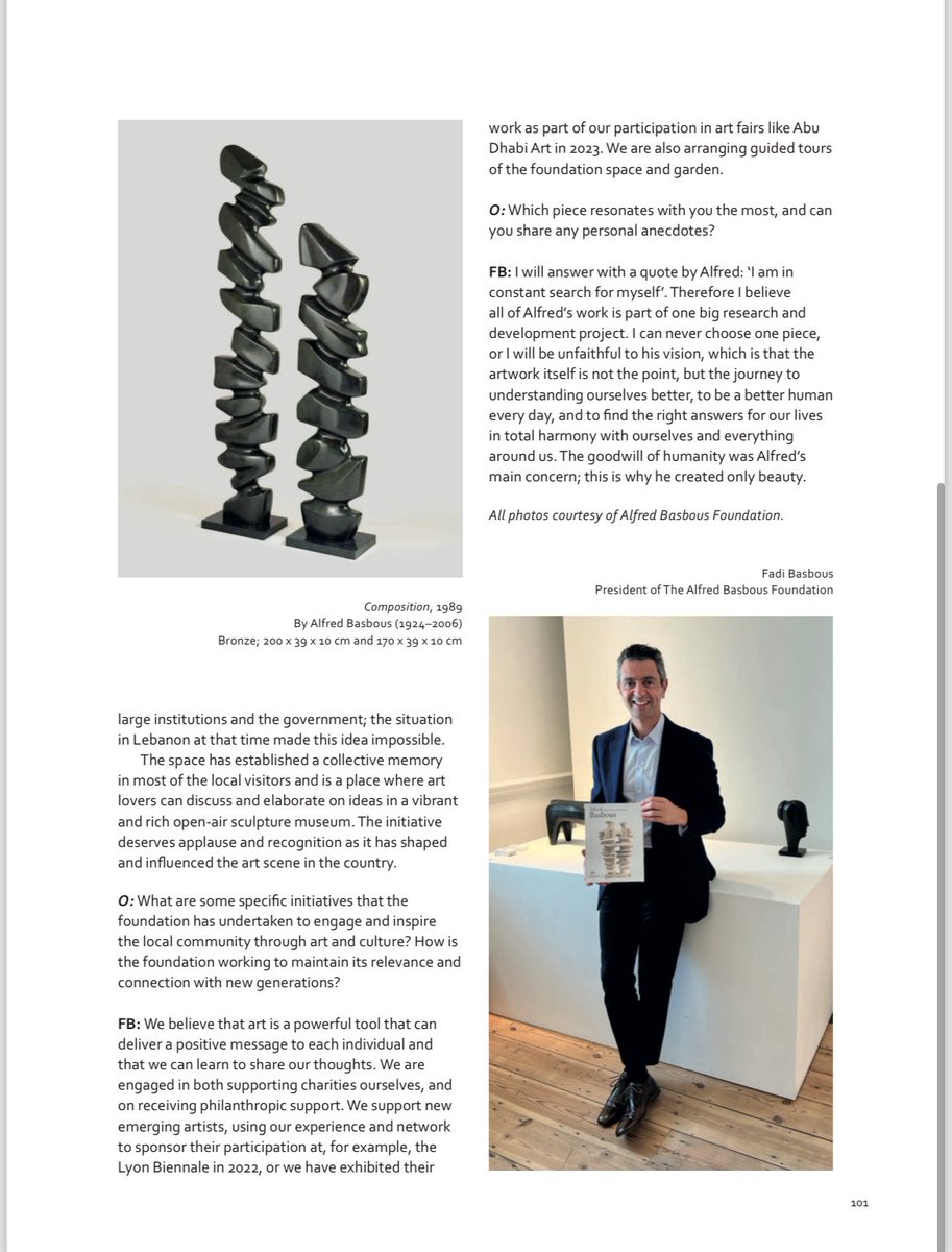 FBasbous's tweet photo. Interview with Fadi Basbous of the Alfred Basbous Foundation.
Thank you for the Editor Yifawn LEE, Art designer Fred Young for the nice article featuring the #alfredbasbousfoundation
#hongkong #modern #Art # UK #Alfredbasbous #Sculptures  Link : https://t.co/NVekfH2Daf https://t.co/turqVi3ZGH