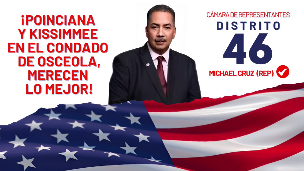 VotaMichaelCruz's tweet image. ¡POINCIANA y KISSIMMEE merecen lo mejor!
Transformemos la comunidad con empleos, seguridad y servicios. Vota este 5 de noviembre por quien pone a las personas primero. ¡Osceola merece más!

#UnFuturoMejor #VotaOsceola #PoincianaVota #KissimmeeDecide #VotaCambio
#MichaelCruz2024