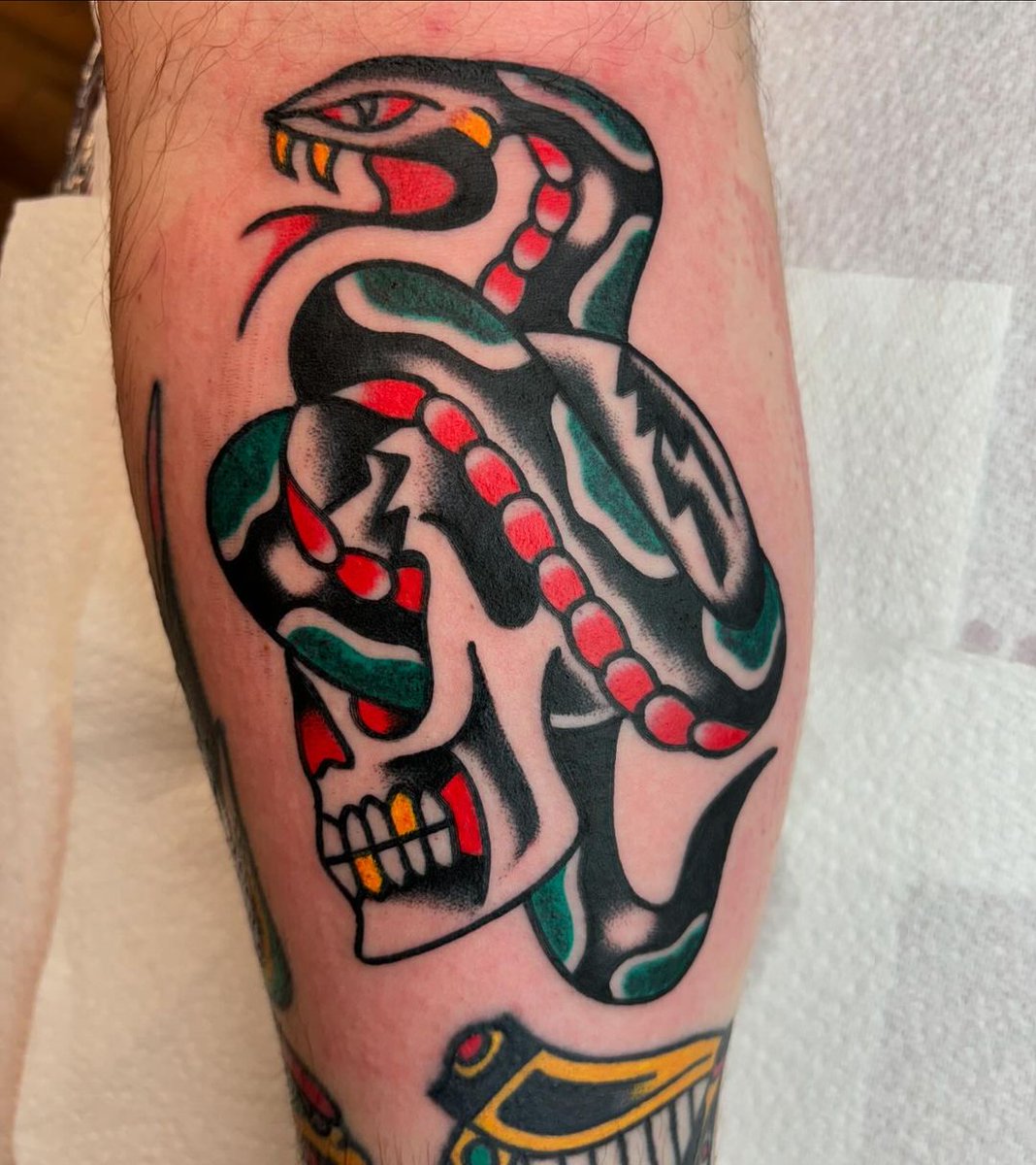 Traditional Skull And Snake Tattoo 42+ Neo Traditional Snake Tattoos