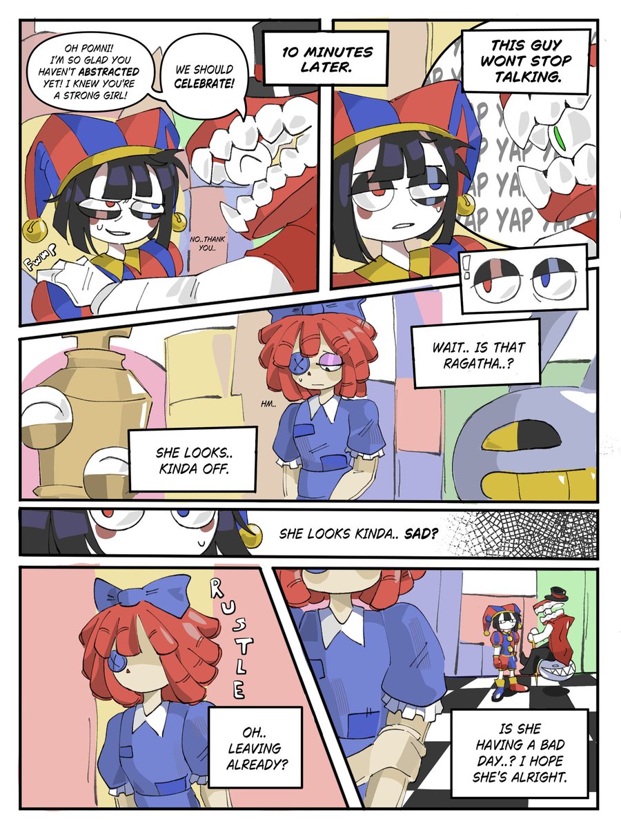 0nyqw's tweet photo. "silent confessions" 

damn! i tried creating a comic and this is literally my first time!! I've been wanting to make one for ages and finally did it.

#Pomni #ragapom #TheAmazingDigitalCircus #comic #digitalart #jesterdoll (part 2 soon) https://t.co/9s8WSuOVXD