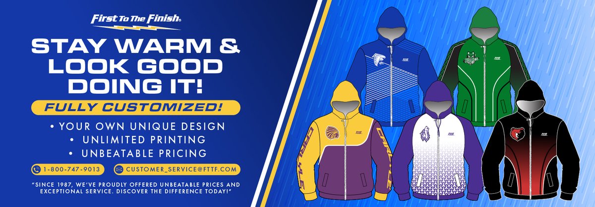 FTTFcom's tweet image. New Warm-Ups, Fully Customized! 
Contact us to start on your unique design today!
#FirsttotheFinish #TeamSports