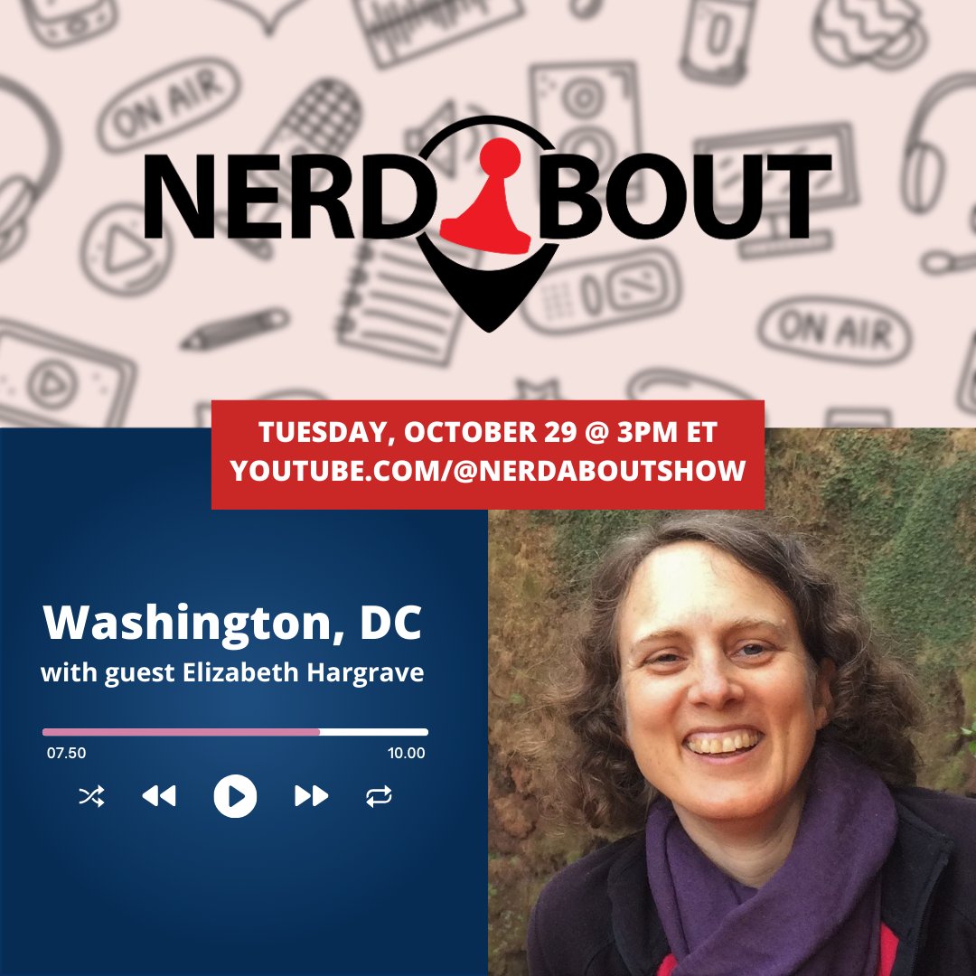 NerdaboutShow (@nerdaboutshow) on Twitter photo On today’s episode, the Nerdabout team explores the rich history and vibrant culture of Washington, DC, with <a href="/elizhargrave/">Elizabeth Hargrave</a>! From legendary landmarks to hidden geeky gems, join us for an epic quest through this iconic city.
See ya today at 3 pm ET: youtube.com/live/kxSH5axXF… On today’s episode, the Nerdabout team explores the rich history and vibrant culture of Washington, DC, with <a href="/elizhargrave/">Elizabeth Hargrave</a>! From legendary landmarks to hidden geeky gems, join us for an epic quest through this iconic city.
See ya today at 3 pm ET: youtube.com/live/kxSH5axXF…