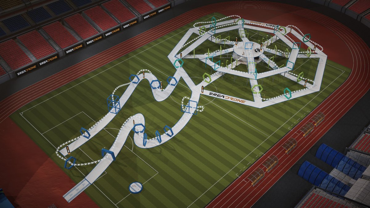 drones_fai's tweet photo. 🏁 The race track's design of the 2024 FAI World #DroneRacing Championship in #China stretches about 600 m and features 🚧 43 gates and 12 L-shaped obstacles. 
🏆 Hangzhou, China - 31 Oct - 3 Nov 2024
More info on the Championship: https://t.co/wRZAyiVuim
#wdrc2024 #drones https://t.co/Afr7tfi4yx
