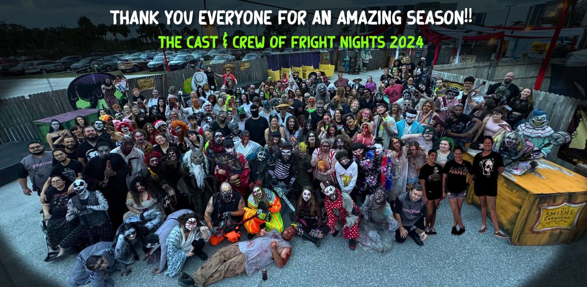 FrightNightsSFF's tweet photo. A huge thank you to the incredible Fright Nights cast, crew, and everyone who made this season a thrilling success! Your hard work brought the fears to life and created unforgettable scares. Here’s to all the chills and thrills. Scare you all next year! https://t.co/Fd6Awma7nH