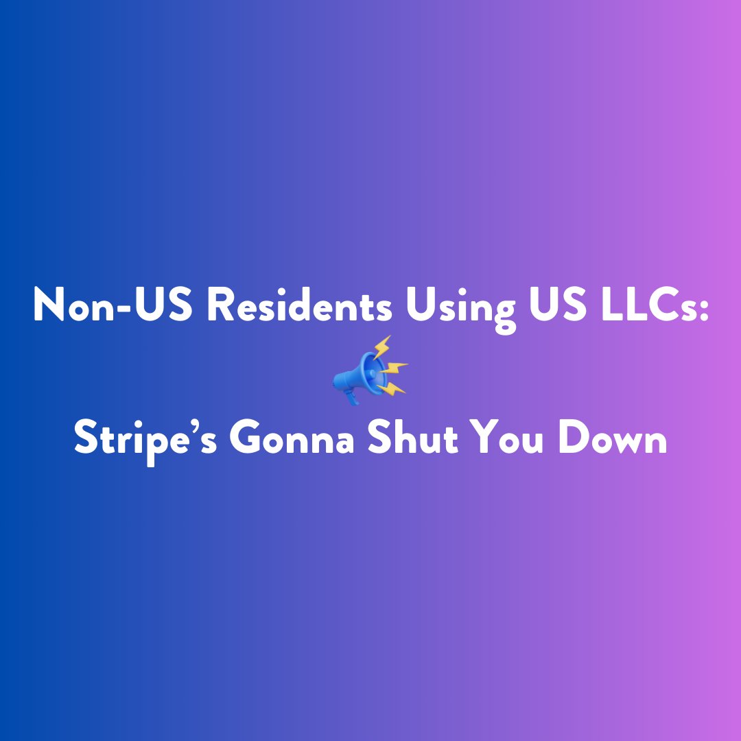 DirectPayNet's tweet image. Non-US Residents: Stripe&apos;s gonna CLOSE your account ⚠️

👉Stripe is under pressure from regulators to ensure TAX compliance.
👉Having a US LLC without proper TAX IDs raises red flags.
👉Being a non-resident of the US and working with Stripe puts your business at risk.