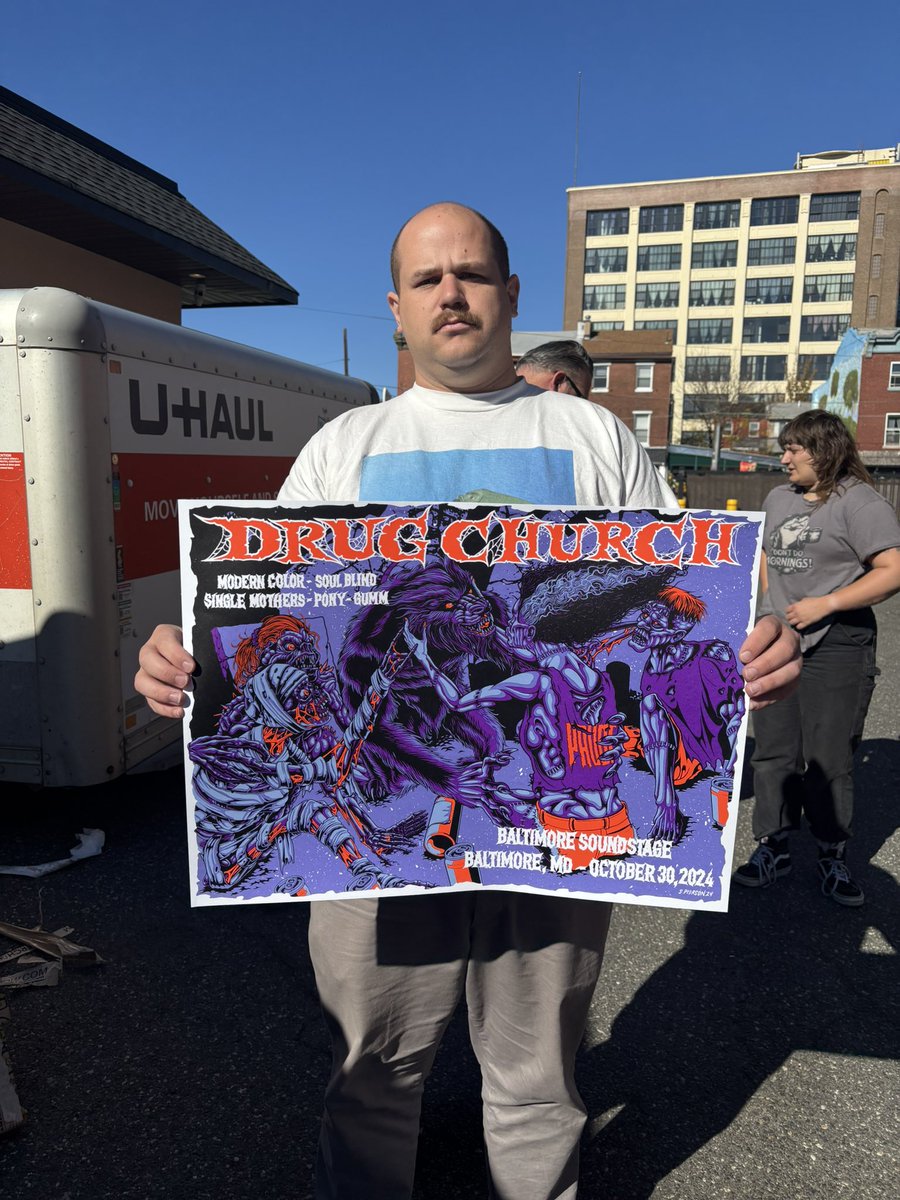 DrugChurch's tweet image. Screen printed posters available for our show in Baltimore tomorrow