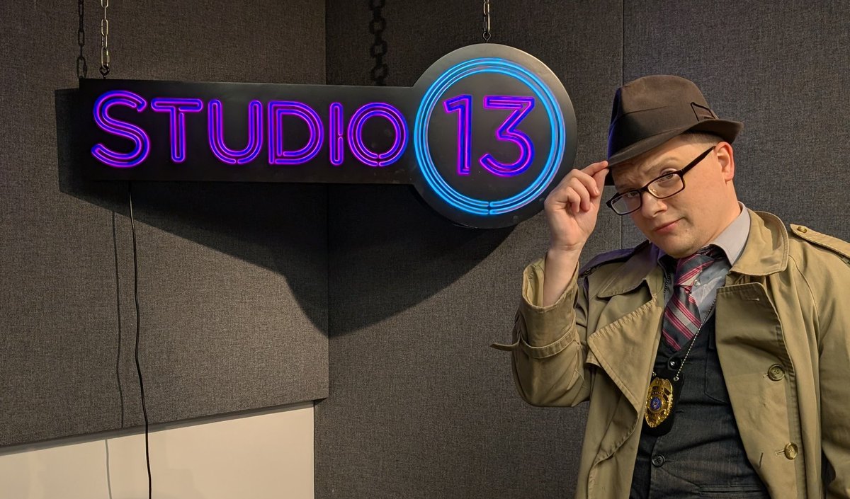 SeattleHost's tweet image. All set to be on local Seattle TV Fox-13 today to promote the Murder Mystery Company! #actorslife