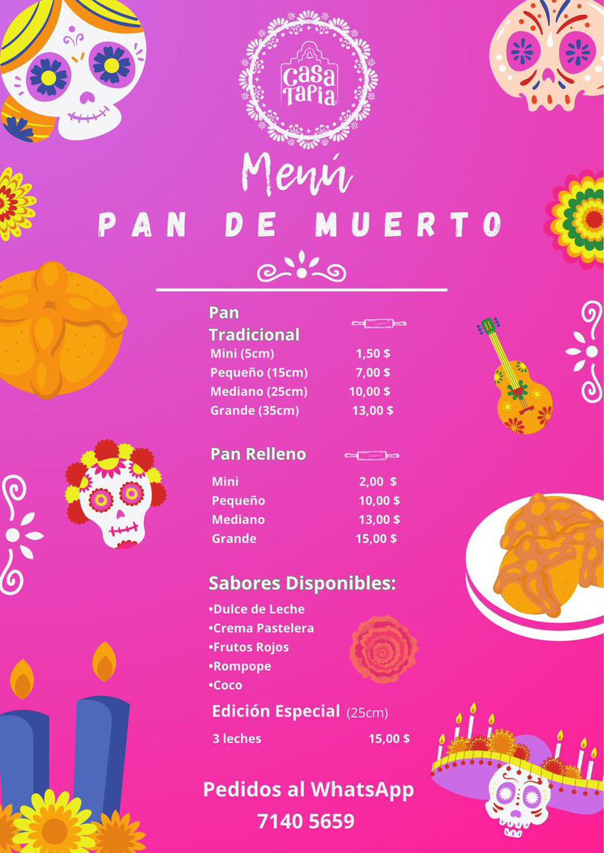 ✨Pan de muerto ✨

Disponibles este jueves 31 de Octubre, Viernes 1º y Sabado 2🧡