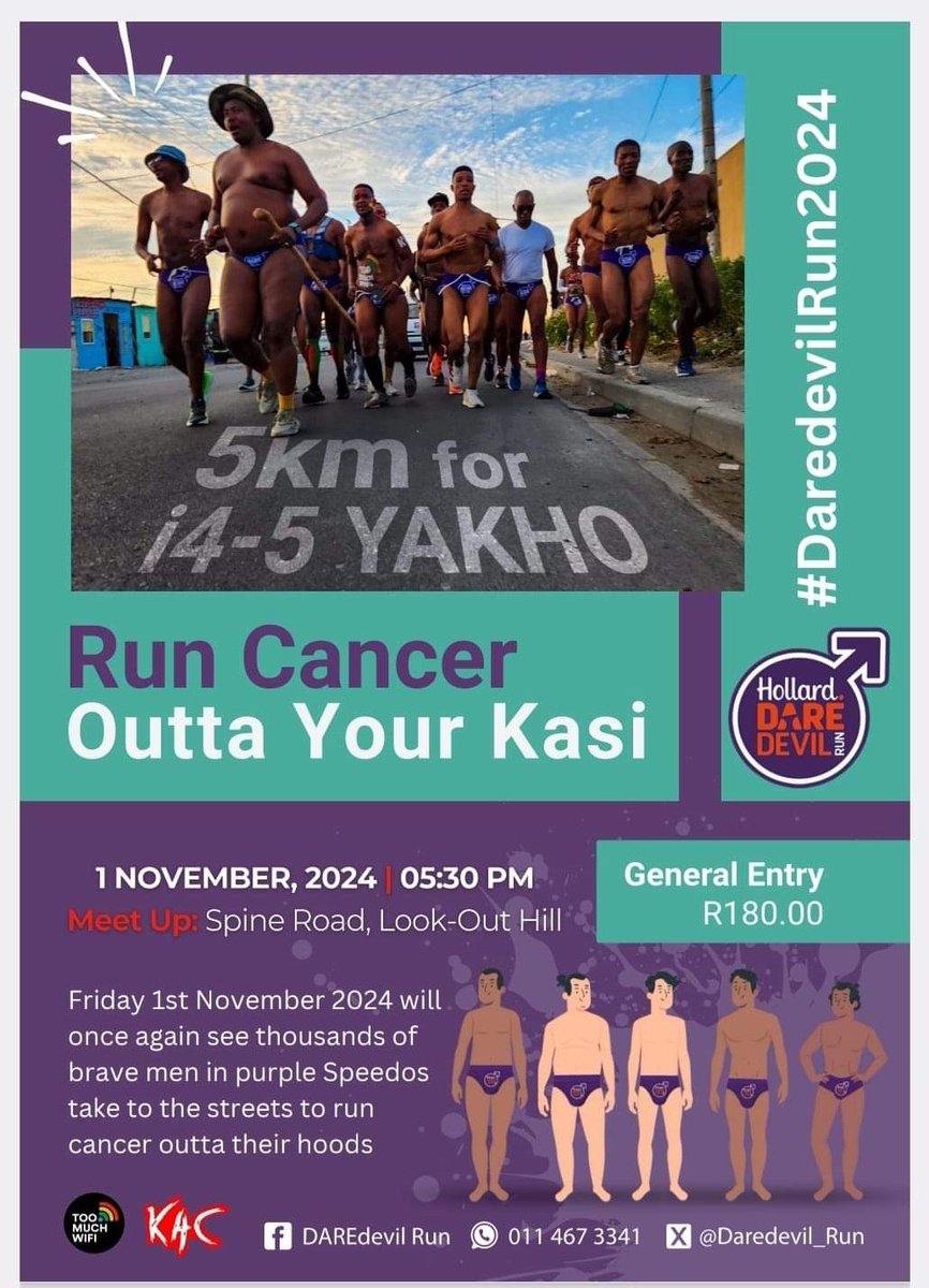 TitaMcunukelwa's tweet photo. last year, I ran the @Hollard 5km #DaredevilRun with the guys
it was such an honor ukubaleka for a good cause
sadly I will miss it this year 😢
#DaredevilRun2024
#CancerAwareness
#ProstateCancerCampaign
#RunKhayelitsha
@khayelitshaAC https://t.co/M7QDJcK4RX