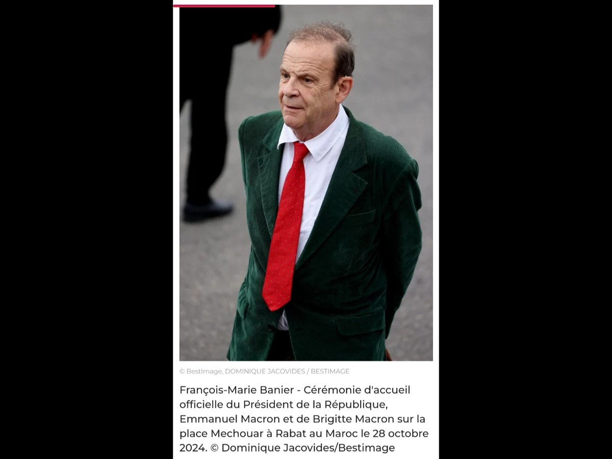 bouclierchrist1's tweet photo. 🇨🇵🇲🇦 Comment expliquer la présence de François-Marie #Banier lors de la visite d'État du couple #Macron au #Maroc ?
À part l'abus de faiblesse sur Brigitte, je ne vois pas.
@bh_Bery @laure_durain @jeansebbuf
@francoisleffe @Flhortensia @ehllian
@DidierTesChiant @funcorporation https://t.co/b5jkR7AYD6