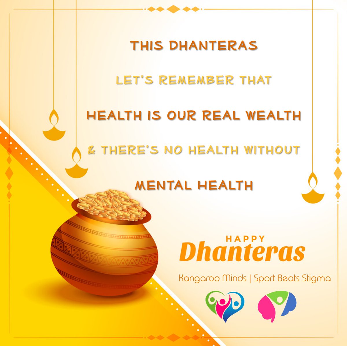 This #Dhanteras, let's remember that the most priceless wealth we have in our lives is our Health... &amp; we cannot have a conversation about looking after our #Health without talking about our #MentalHealth 🧠🪔

#BeKindToYourMind #SelfCare #DhanvantariJayanti #Diwali #LakshmiPuja
