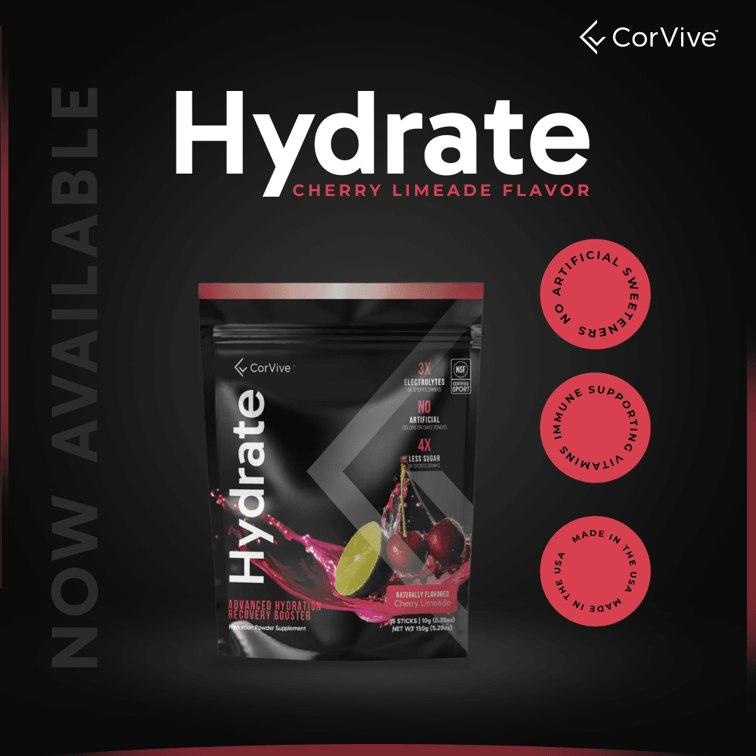 CorviveCorp's tweet photo. New Flavor Alert! Did you hear? We've got a delicious new Cherry Limeade Hydrate flavor just for you! ๐ง Packed with clean ingredients and bursting with refreshing flavor, it's the perfect way to stay hydrated. Try it today! ๐ฆ #CherryLimeade #CorVive
https://t.co/x2atdcPPQk https://t.co/4jsHHR9HO0
