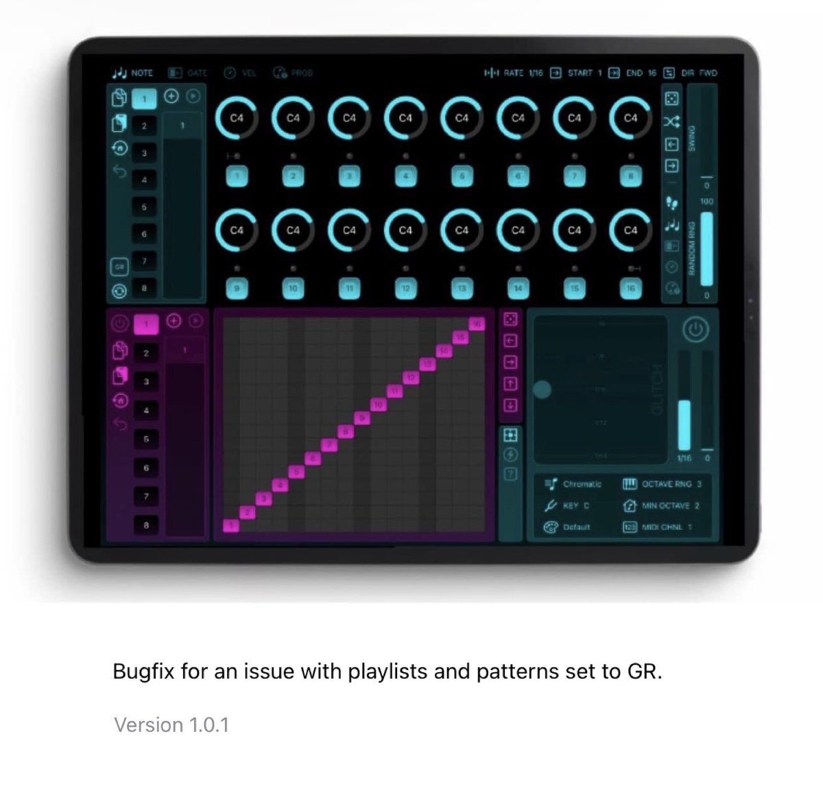 Nino (@ninobeatz) on Twitter photo šØPlugin UpdatešØ <a href="/distraub/">Alex Matheu</a> has updated āGlitchStepā to v1.0.1! Update fixes an issue with playlists and patterns set to GR. Update yours now in the App Store!
apps.apple.com/us/app/glitchs⦠šØPlugin UpdatešØ <a href="/distraub/">Alex Matheu</a> has updated āGlitchStepā to v1.0.1! Update fixes an issue with playlists and patterns set to GR. Update yours now in the App Store!
apps.apple.com/us/app/glitchsā¦
