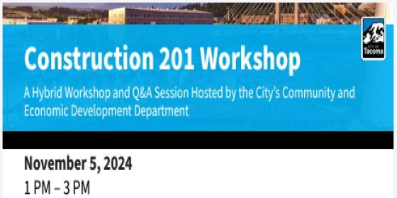 To address disparities for historically underutilized businesses owned by minority, women, and socially and economically disadvantaged individuals, the City of Tacoma’s Equity in Contracting (EIC) team is hosting "Construction 201" on November 5, 2024. buff.ly/4dYAhko