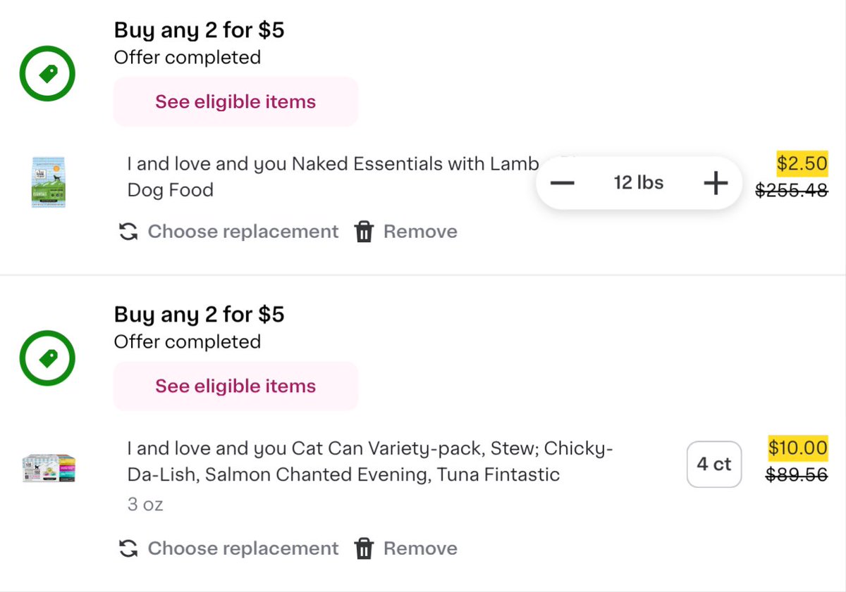 LordOfSavings's tweet photo. 🗣️ CHECK YOUR AREA! Select I And Love And You Pet Food now CHEAP via Fresh Market on Instacart

🏷️ Look For The “Buy Any 2 For $5” Tag On Eligible Products! 

🔗 - https://t.co/gKrQNzSZQD

#LRDeal | #AD https://t.co/CfYrkUygRC