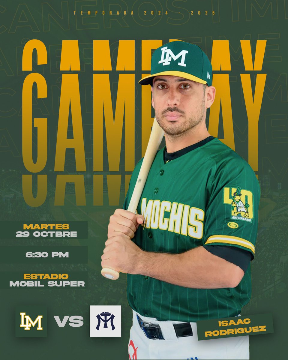 verdeslm's tweet photo. ¡Es día de juego, Nación Verde! 💚⚾

Hoy, martes 29 de octubre, nuestros Cañeros de Los Mochis se enfrentan a Sultanes de Monterrey en el Estadio Mobil Súper. ¡Prepárense para vivir la emoción del béisbol!

¡Vamos con todo, Cañeros! 💪 https://t.co/UZjg3kLPFO
