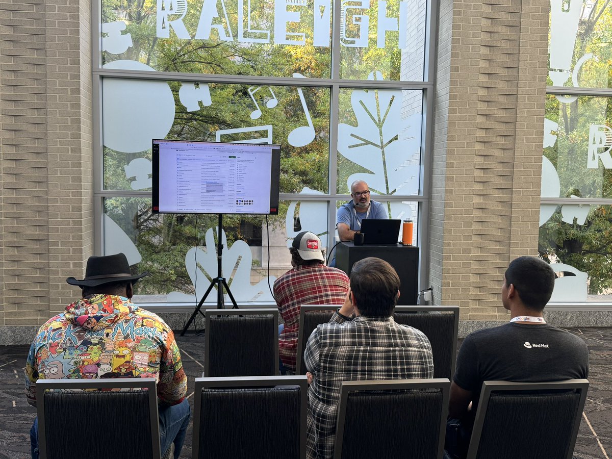 bradtopol's tweet image. We had a huge number of @AllThingsOpen attendees visit our @IBM and @redhatopen sponsored @InstructLab workshop lounge where #AllThingsOpen attendees learned about #InstructLab and @IBM’s Granite Family of open source LLMs
