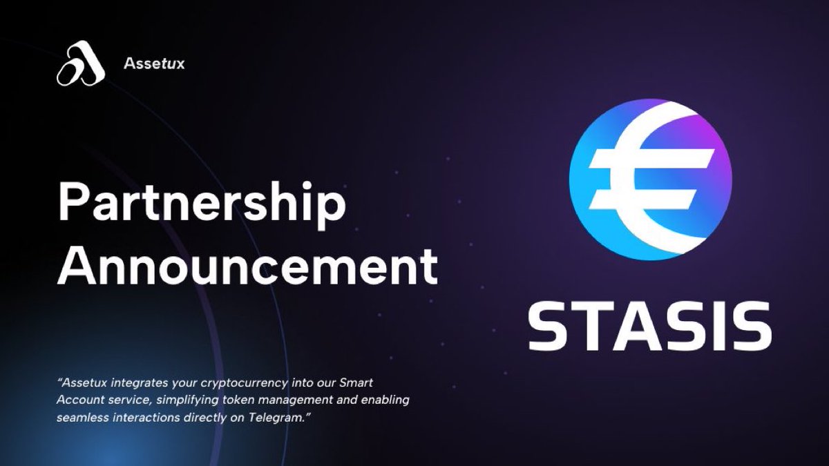 🚀 <a href="/assetux/">Assetux</a> and <a href="/stasisnet/">STASIS/EURS</a> are breaking new ground with a gasless, cross-chain experience for $EURS directly from Telegram! Here’s what’s in store:

✨ Gasless transactions with only $ASX covering fees.
🔄 Cross-chain trading across EVMs, $TON, jettons, and $EURS.
💼 Exclusive