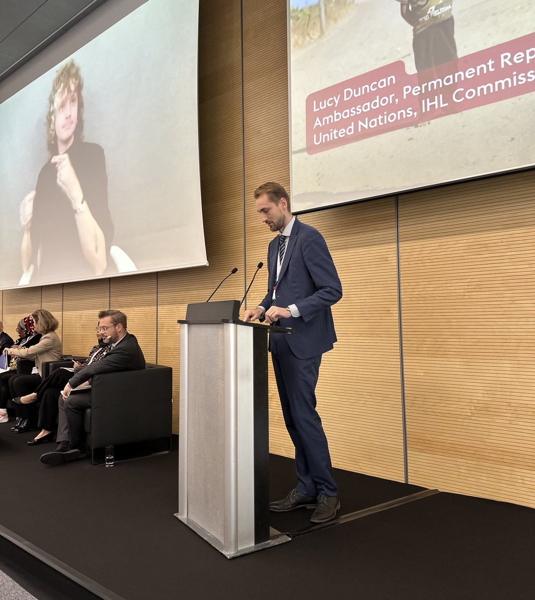 Close collaboration between Finland 🇫🇮 and the Finnish Red Cross <a href="/PunainenRisti/">Suomen Punainen Risti</a> as Secretary General <a href="/EeroRamo/">Eero Rämö</a> announced our joint pledge at the #RCRC24, committing to enhance #disabilityinclusion in humanitarian efforts, including national IHL work.