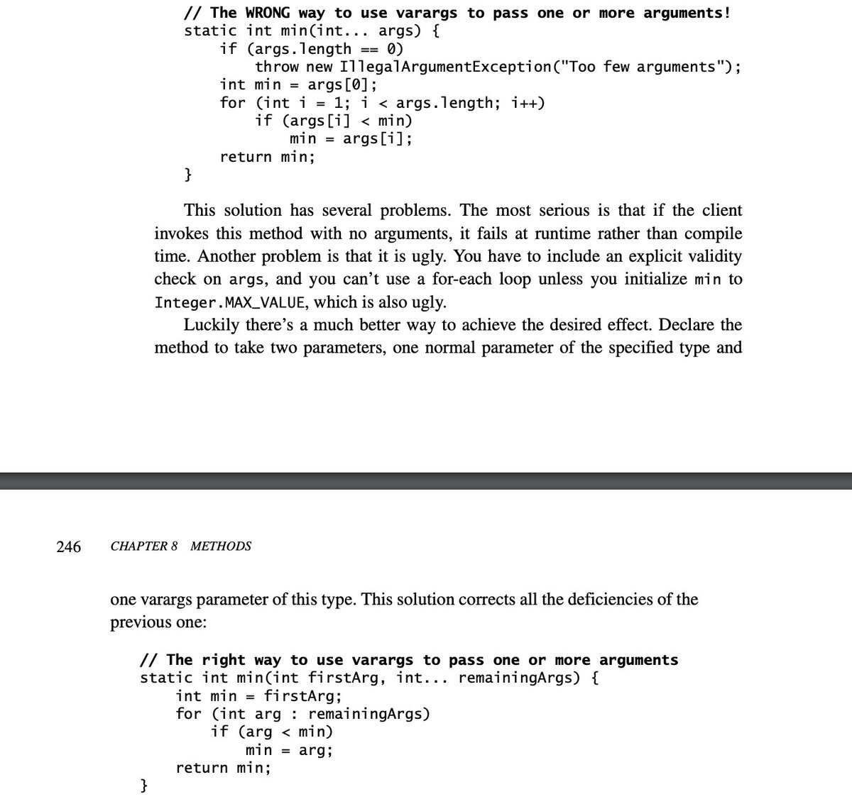 ooleeeh's tweet image. #coding
Great example of cleaning varargs arguments passing with at least 1 arg required (Effective Java, Joshua Bloch)