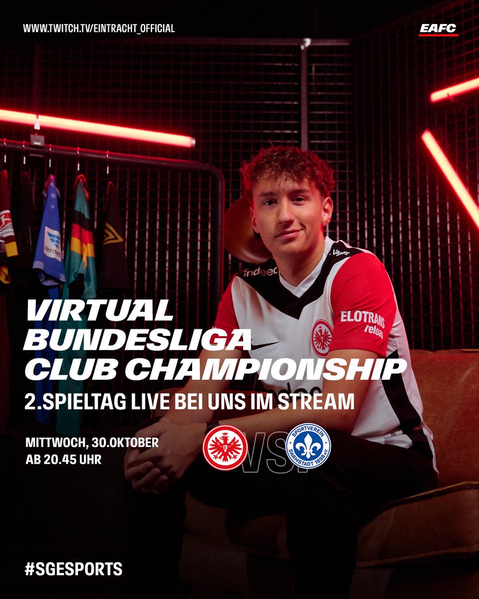 Eintracht Frankfurt Esports (@eintrachtesport) on Twitter photo 📺 Wir streamen unsere <a href="/vbl_official/">VBL | WOW VIRTUAL BUNDESLIGA</a> Partie morgen live aus der Deutsche Bank Esports Academy!
Eure Hosts an diesem wunderbaren Abend sind <a href="/FrankfurterTyp/">Alex | FrankfurterTyp</a> und <a href="/ChoppaLinus/">Lila Choppa</a>. 🙌 Schaltet auf jeden Fall ein, wir freuen uns auf euch! 🤗
#SGEsports | #SGE | #VBLCC 📺 Wir streamen unsere <a href="/vbl_official/">VBL | WOW VIRTUAL BUNDESLIGA</a> Partie morgen live aus der Deutsche Bank Esports Academy!
Eure Hosts an diesem wunderbaren Abend sind <a href="/FrankfurterTyp/">Alex | FrankfurterTyp</a> und <a href="/ChoppaLinus/">Lila Choppa</a>. 🙌 Schaltet auf jeden Fall ein, wir freuen uns auf euch! 🤗
#SGEsports | #SGE | #VBLCC