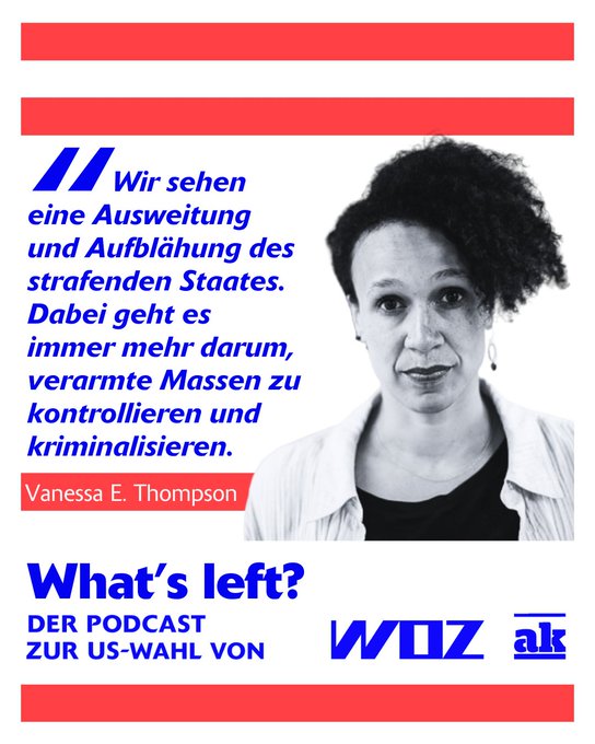 WOZ (@wochenzeitung) on Twitter photo Hier kommt die neue «What’s Left?»-Folge mit <a href="/lukashermsmeier/">Lukas Hermsmeier</a> und <a href="/v_e_thompson/">Vanessa E. Thompson</a>: Wo steht Black Lives Matter heute? Wie haben sich die Forderungen weiterentwickelt? Und welche Rolle spielt Black Lives Matter im laufenden Wahlkampf?
woz.ch/audio/whats-le… Hier kommt die neue «What’s Left?»-Folge mit <a href="/lukashermsmeier/">Lukas Hermsmeier</a> und <a href="/v_e_thompson/">Vanessa E. Thompson</a>: Wo steht Black Lives Matter heute? Wie haben sich die Forderungen weiterentwickelt? Und welche Rolle spielt Black Lives Matter im laufenden Wahlkampf?
woz.ch/audio/whats-le…
